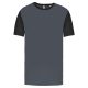 PA4023 kétszínű rövid ujjú környakas unisex sportpóló Proact, Sporty Grey/Black-L