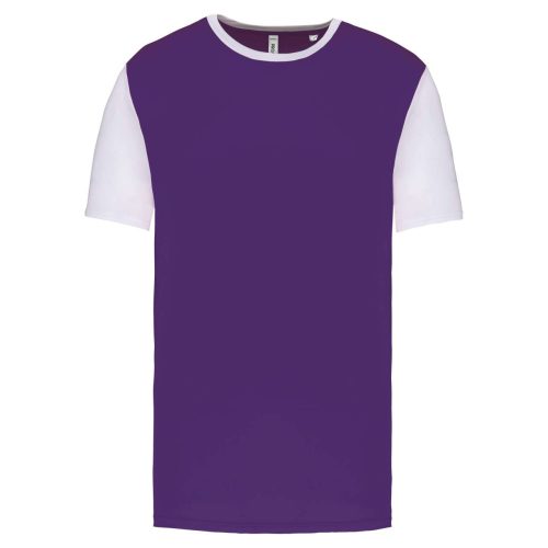 PA4023 kétszínű rövid ujjú környakas unisex sportpóló Proact, Sporty Purple/White-2XL