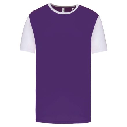 PA4023 kétszínű rövid ujjú környakas unisex sportpóló Proact, Sporty Purple/White-XL