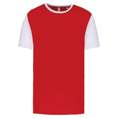 PA4023 kétszínű rövid ujjú környakas unisex sportpóló Proact, Sporty Red/White-2XL