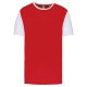 PA4023 kétszínű rövid ujjú környakas unisex sportpóló Proact, Sporty Red/White-L