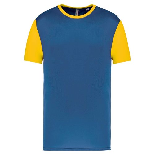 PA4023 kétszínű rövid ujjú környakas unisex sportpóló Proact, Sporty Royal Blue/Sporty Yellow-3XL