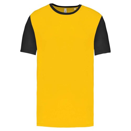 PA4023 kétszínű rövid ujjú környakas unisex sportpóló Proact, Sporty Yellow/Black-3XL