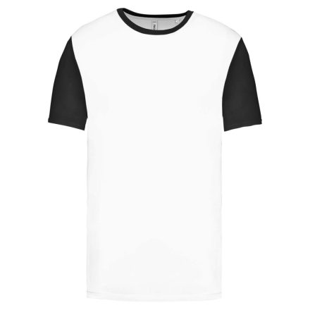 PA4023 kétszínű rövid ujjú környakas unisex sportpóló Proact, White/Black-2XL