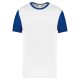 PA4023 kétszínű rövid ujjú környakas unisex sportpóló Proact, White/Dark Royal Blue-2XL