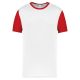 PA4023 kétszínű rövid ujjú környakas unisex sportpóló Proact, White/Sporty Red-3XL