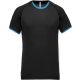 PA406 férfi performance sportpóló kontrasztos szélekkel Proact, Dark Grey Heather/Tropical Blue-3XL