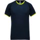 PA406 férfi performance sportpóló kontrasztos szélekkel Proact, Navy Heather/Fluorescent Yellow-2XL