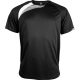 PA436 unisex rövid ujjú kereknyakú sportpóló színes panelekkel Proact, Black/White/Storm Grey-M