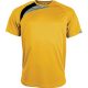 PA436 unisex rövid ujjú kereknyakú sportpóló színes panelekkel Proact, Sporty Yellow/Black/Storm Grey-M