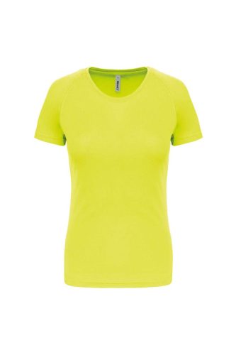 PA439 Női környakas raglános rövid ujjú sportpóló Proact, Fluorescent Yellow-L