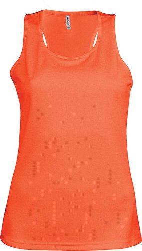 PA442 Női sporthátú ujjatlan sporttrikó Proact, Fluorescent Orange-XL