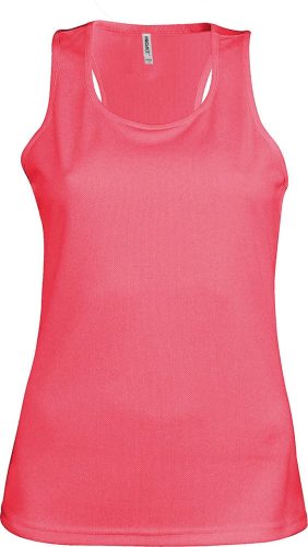 PA442 Női sporthátú ujjatlan sporttrikó Proact, Fluorescent Pink-M