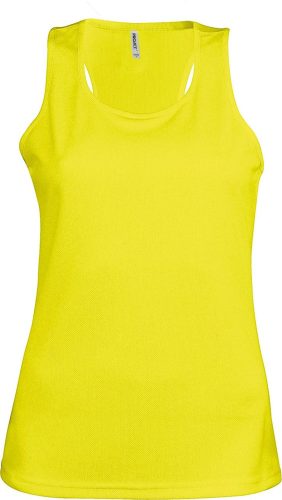 PA442 Női sporthátú ujjatlan sporttrikó Proact, Fluorescent Yellow-S