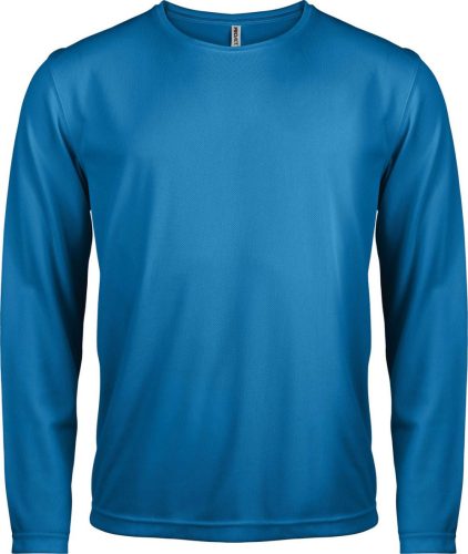 PA443 férfi hosszú ujjú kereknyakú sportpóló Proact, Aqua Blue-2XL