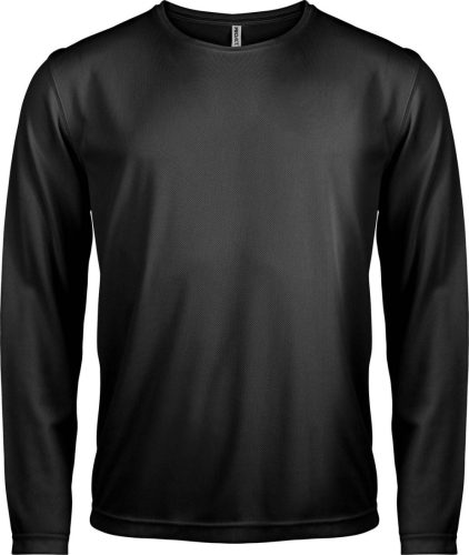 PA443 férfi hosszú ujjú kereknyakú sportpóló Proact, Black-2XL