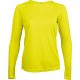 PA444 Női hosszú ujjú kereknyakú sportpóló Proact, Fluorescent Yellow-XL