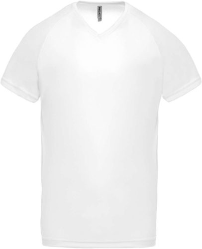 PA476 V-nyakú férfi rövid ujjú sportpóló Proact, White-2XL