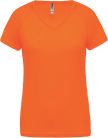 PA477 Női rövid ujjú V-nyakú sportpóló Proact, Fluorescent Orange-2XL