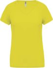 PA477 Női rövid ujjú V-nyakú sportpóló Proact, Fluorescent Yellow-S