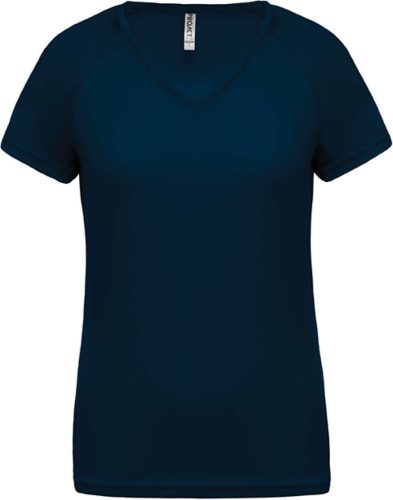 PA477 Női rövid ujjú V-nyakú sportpóló Proact, Sporty Navy-XL