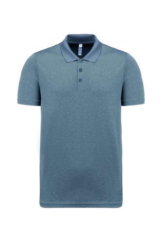 PA496 unisex rövid ujjú marl galléros sprtpóló Proact, Fine Grey Heather-S