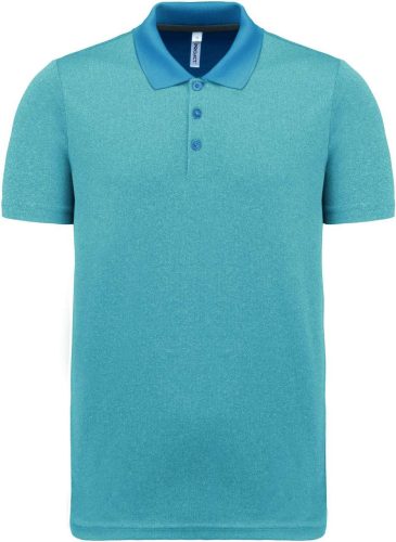 PA496 unisex rövid ujjú marl galléros sprtpóló Proact, Steel Blue Heather-2XL