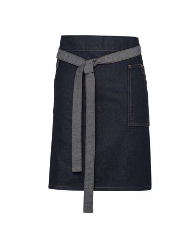 PR135 farmer rövid kötény tartós viaszolt hatású felülettel Premier, Indigo Denim-U