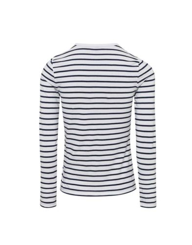 PR318 Női gombos nyakú felgombolható hosszú ujjú sztreccspóló Premier, White/Navy-XS