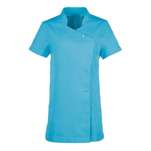 PR682 női tunika elöl aszimmetrikus gombolással Premier, Turquoise-XL