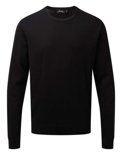 PR692 finom kötésű kereknyakú férfi pulóver Premier, Black-2XL