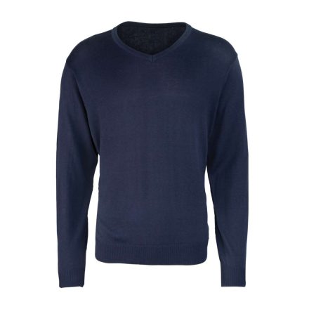 PR694 V-nyakú finom kötésű férfi pulóver Premier, Navy-3XL