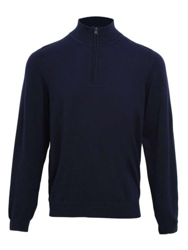 PR695 férfi pulóver 1/4 cipzáras nyakkivágással Premier, Navy-2XL