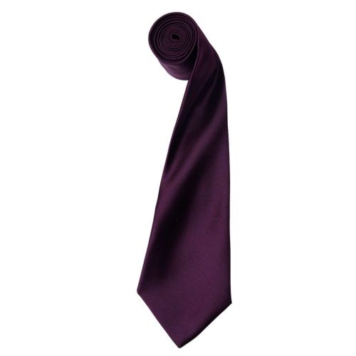 PR750 szatén 144 cm-es férfi nyakkendő Premier, Aubergine-U