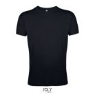 REGENT FIT környakas testhez álló férfi póló, SOL'S SO00553, Deep Black-XL