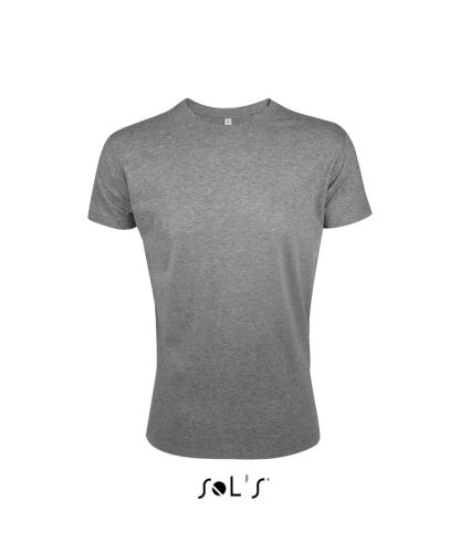 REGENT FIT környakas testhez álló férfi póló, SOL'S SO00553, Grey Melange-2XL