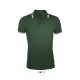 PASADENA férfi galléros póló kontrasztos csíkokkal, SOL'S SO00577, Forest Green/White-XL