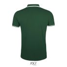 PASADENA férfi galléros póló kontrasztos csíkokkal, SOL'S SO00577, Forest Green/White-XL