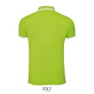 PASADENA férfi galléros póló kontrasztos csíkokkal, SOL'S SO00577, Lime/White-2XL