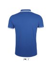 PASADENA férfi galléros póló kontrasztos csíkokkal, SOL'S SO00577, Royal Blue/White-2XL