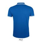 PASADENA férfi galléros póló kontrasztos csíkokkal, SOL'S SO00577, Royal Blue/White-2XL