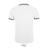 PASADENA férfi galléros póló kontrasztos csíkokkal, SOL'S SO00577, White/Navy-L