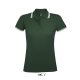 PASADENA Női galléros póló kontrasztos csíkokkal, SOL'S SO00578, Forest Green/White-XL