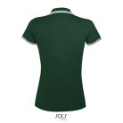 PASADENA Női galléros póló kontrasztos csíkokkal, SOL'S SO00578, Forest Green/White-XL