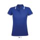 PASADENA Női galléros póló kontrasztos csíkokkal, SOL'S SO00578, Royal Blue/White-2XL