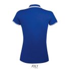 PASADENA Női galléros póló kontrasztos csíkokkal, SOL'S SO00578, Royal Blue/White-2XL