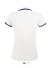 PASADENA Női galléros póló kontrasztos csíkokkal, SOL'S SO00578, White/Navy-2XL