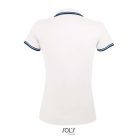 PASADENA Női galléros póló kontrasztos csíkokkal, SOL'S SO00578, White/Navy-2XL