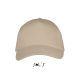 Uniszex pamut 5 paneles baseball sapka, SOL'S SO00594, Beige-U