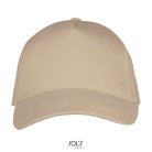 Uniszex pamut 5 paneles baseball sapka, SOL'S SO00594, Beige-U